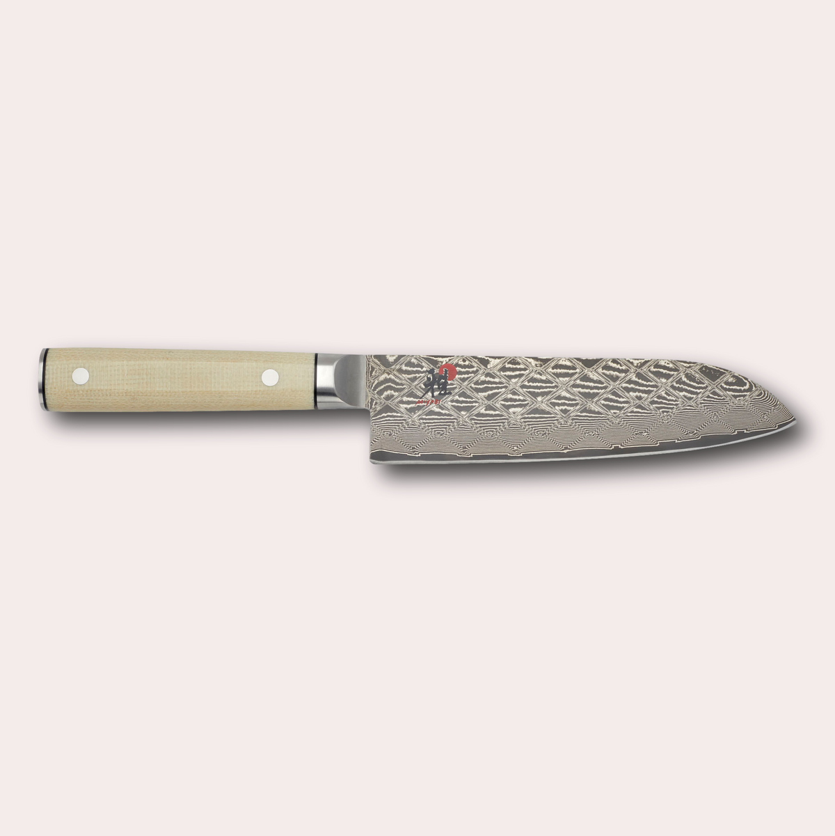 Miyabi 4500FCD santoku knife. Made in Japan, stunning Damascus blade and a sculpted micarta handle. japanese-knives.co.uk