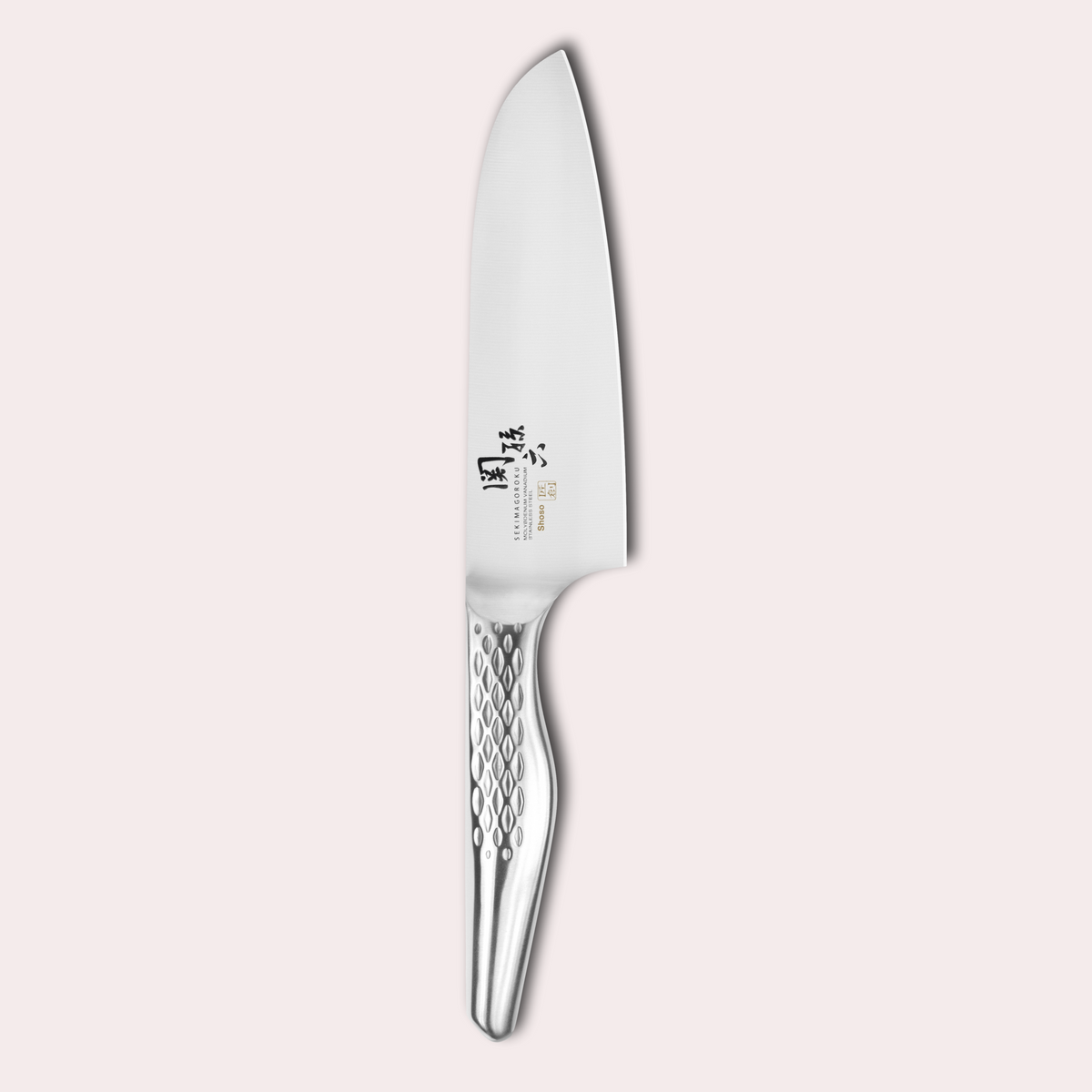 Kai Seki Magoroku Shoso Santoku knife. 5CR15MoV Steel with diamond pattern handle.