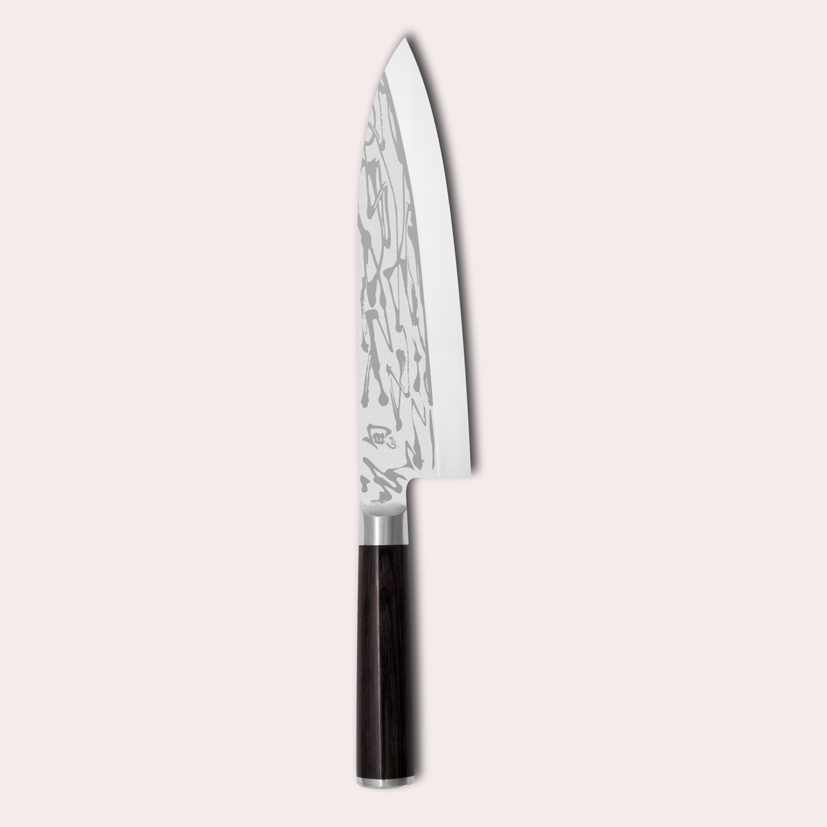 Kai Shun Pro Sho deba knife. VG10 steel honed on one side only. Decorative blade design and black pakkawood handle. japanese-knives.co.uk