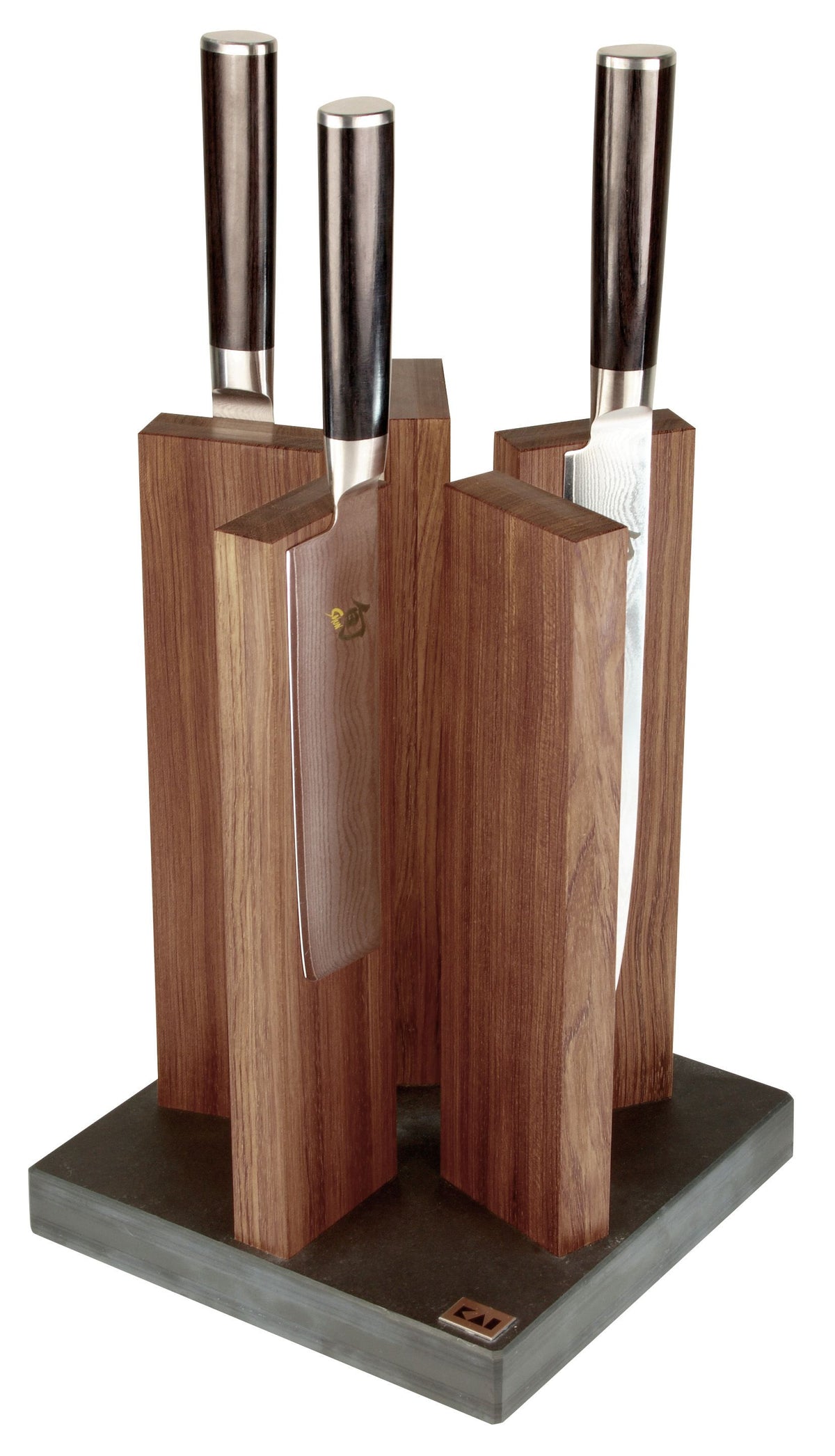 Kai Stonehenge 5 Pillar Walnut Knife Block with Granite Base