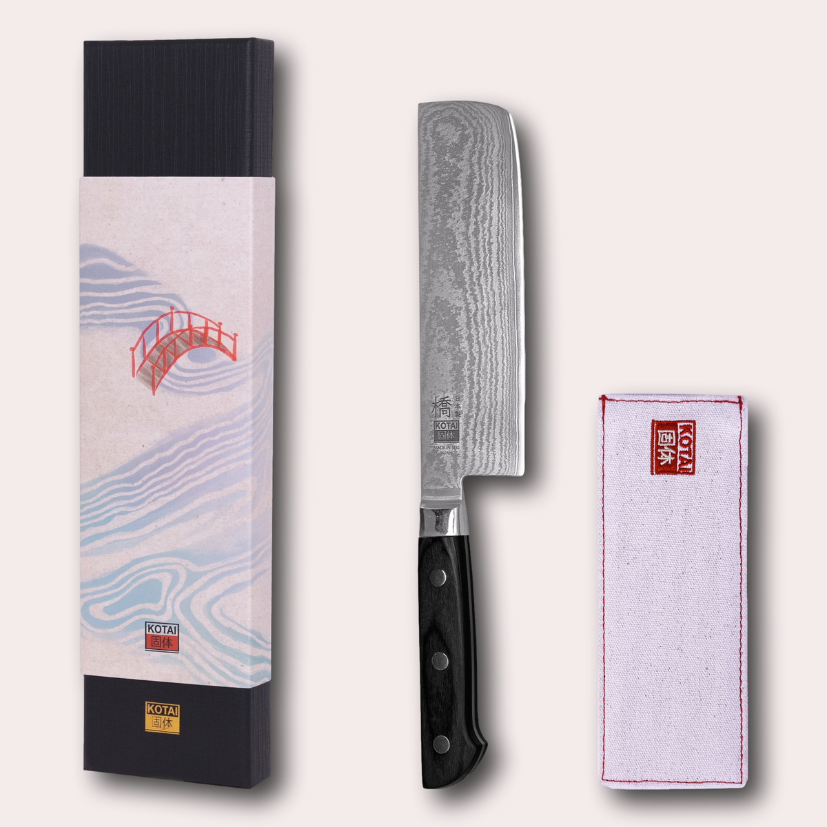 Kotai Hashi Damascus Nakiri knife supplied by japanese-knives.co.uk