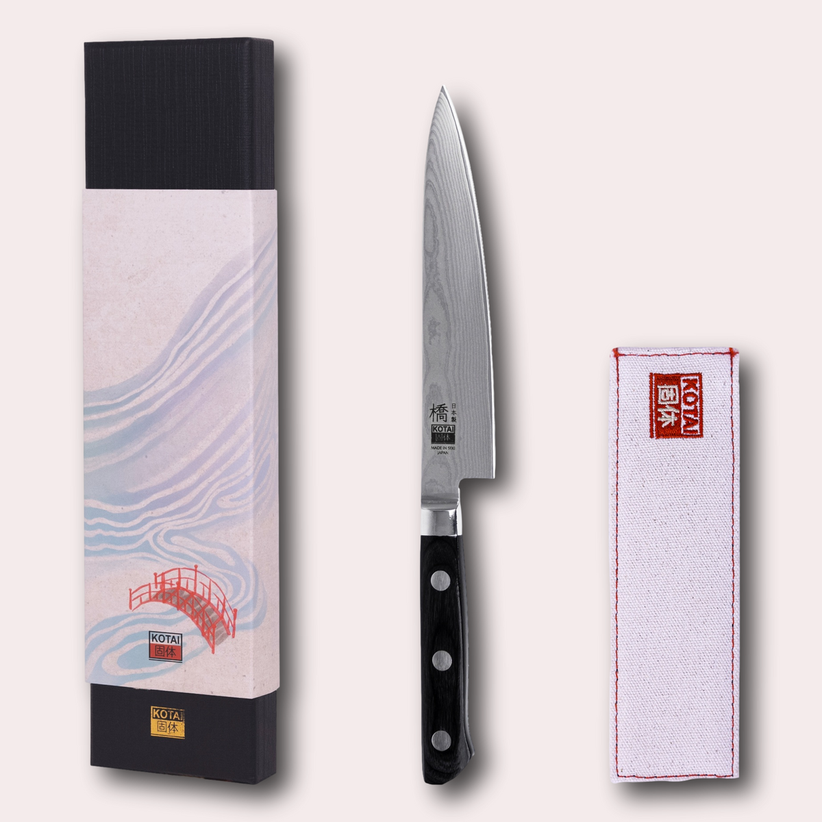 Kotai Hashi Damascus Utility knife supplied by japanese-knives.co.uk