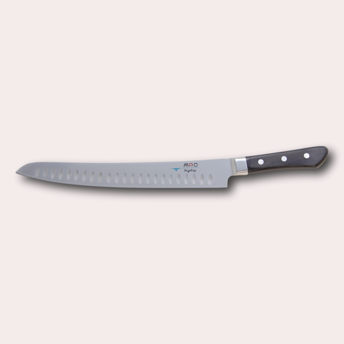 MAC Pro 27cm hollow edge sujihiki knife. Premium slicing knife with scalloped blade. Supplied by japanese-knives.co.uk