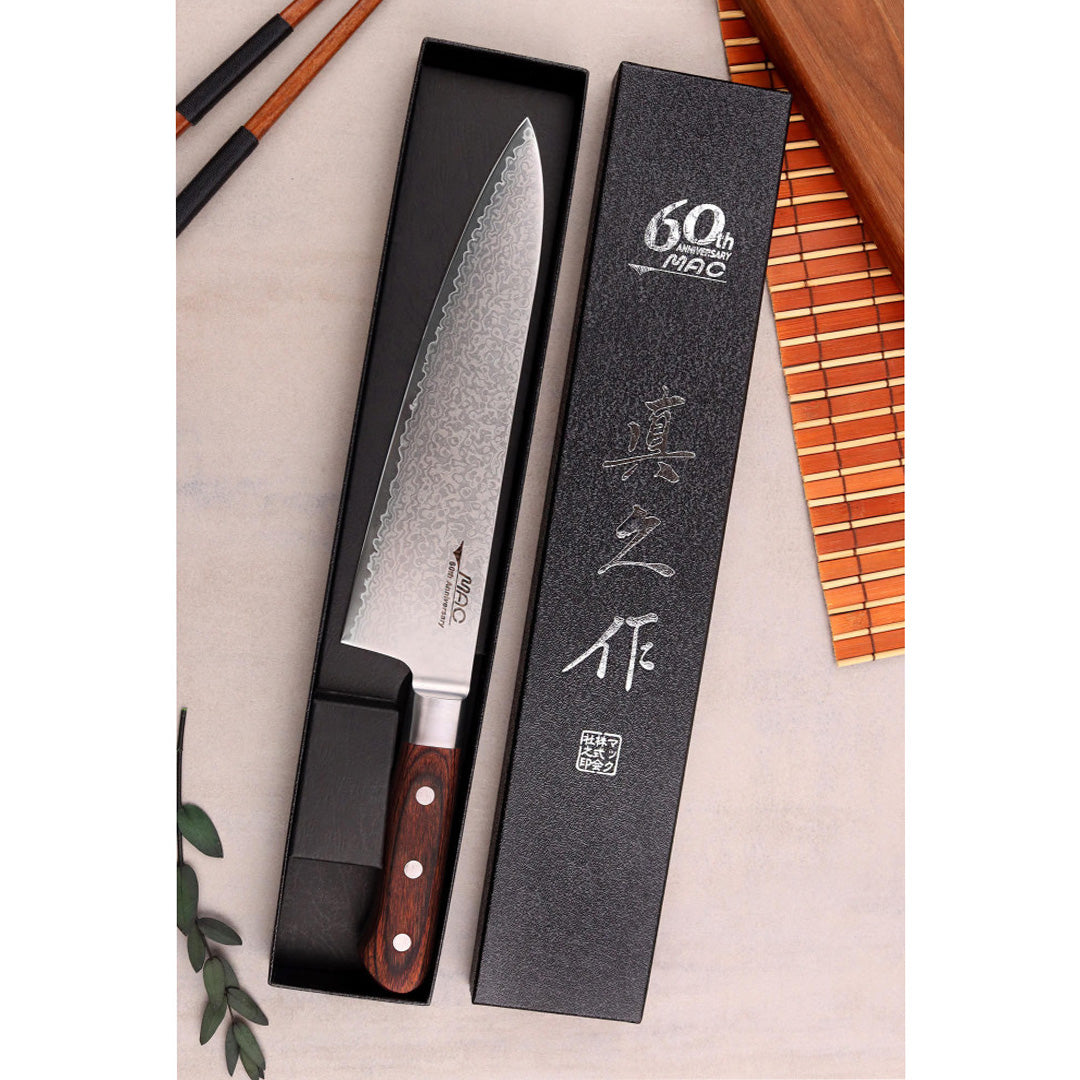 Mac Damascus 20cm gyuto special edition knife.