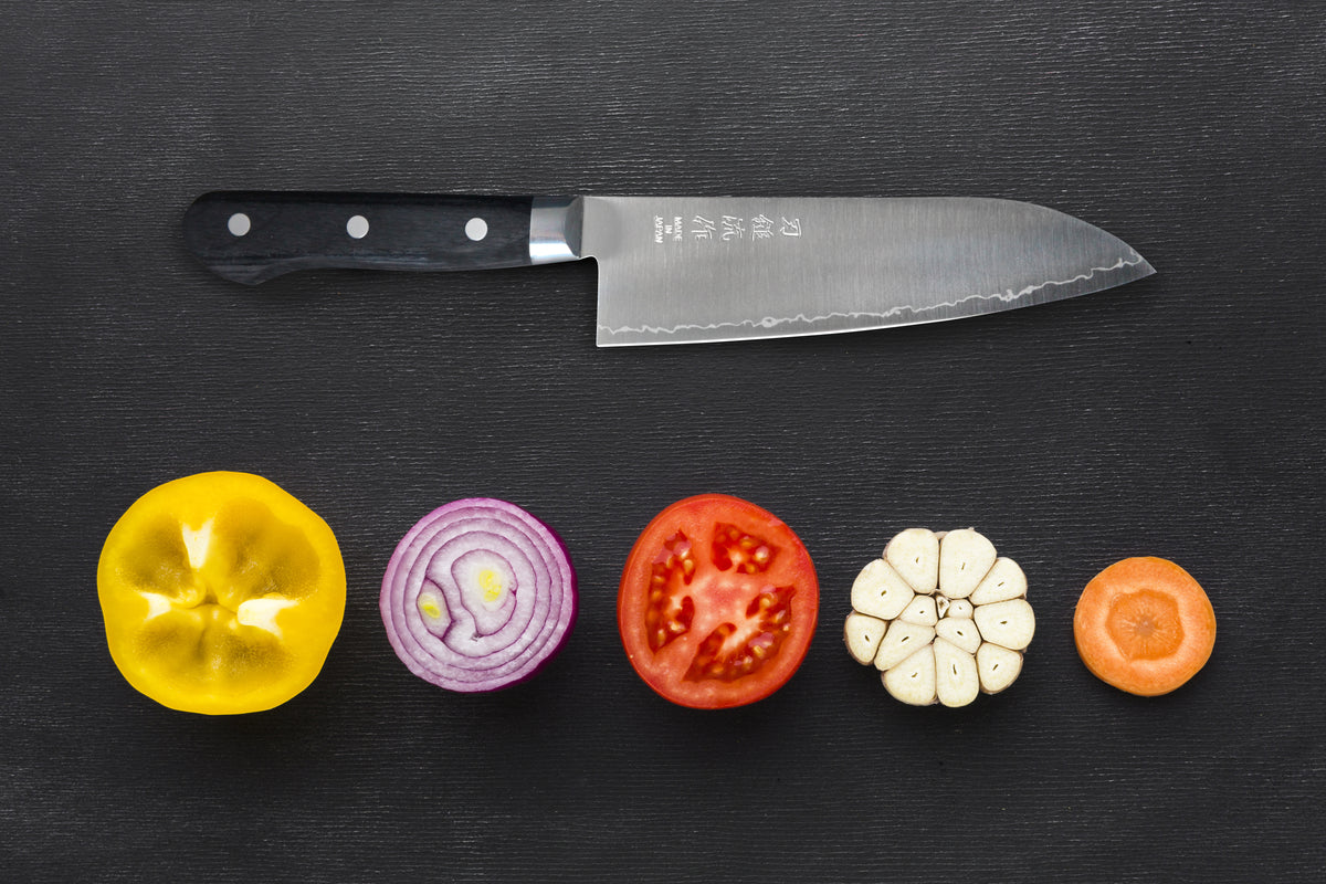 Suncraft Pateru Warikomi 16.5cm Santoku Knife