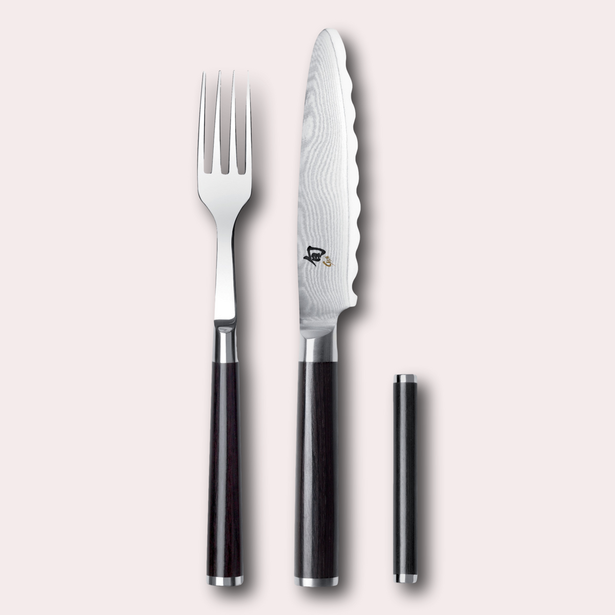 Kai Shun 2 piece fish knife and fork cutlery set with knife rest in presentation box