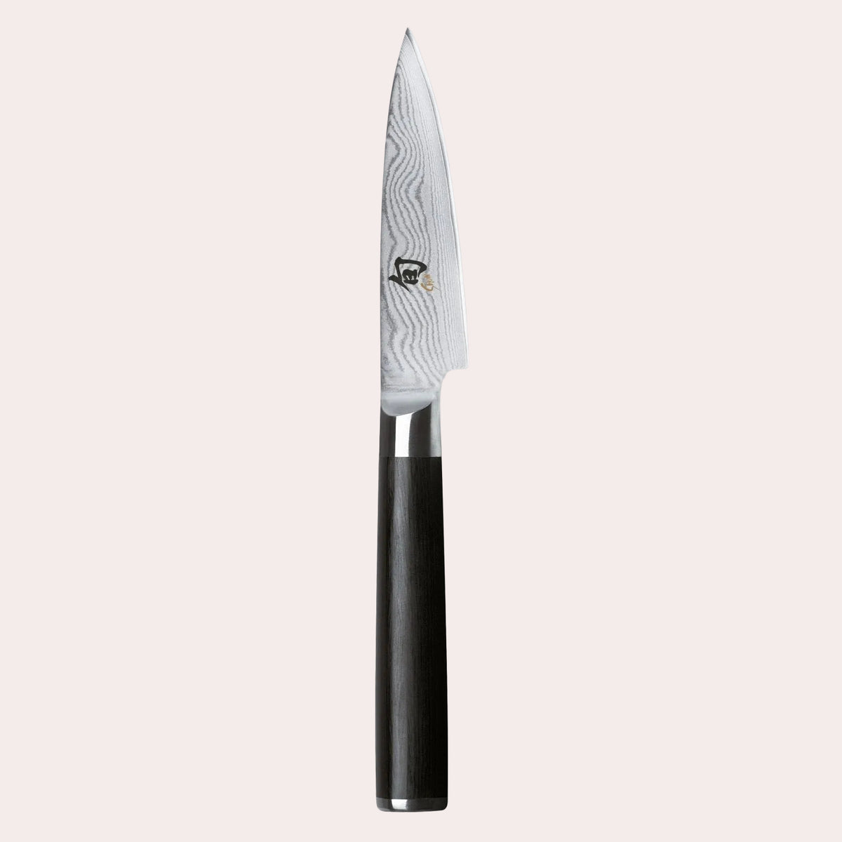 KAI Shun 9cm Paring Knife , damascus blade with razor sharp edge and black pakkawood handle. KAI-DM-0700 -