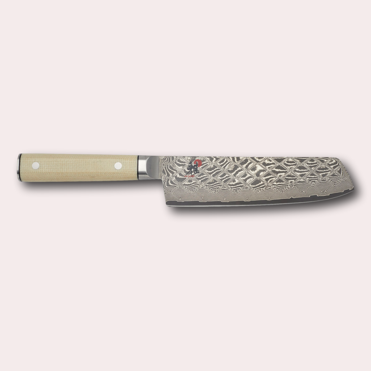 Miyabi 4500FCD nakiri knife.  Made in Japan, stunning Damascus blade and hardwood micarta handle. japanese-knives.co.uk