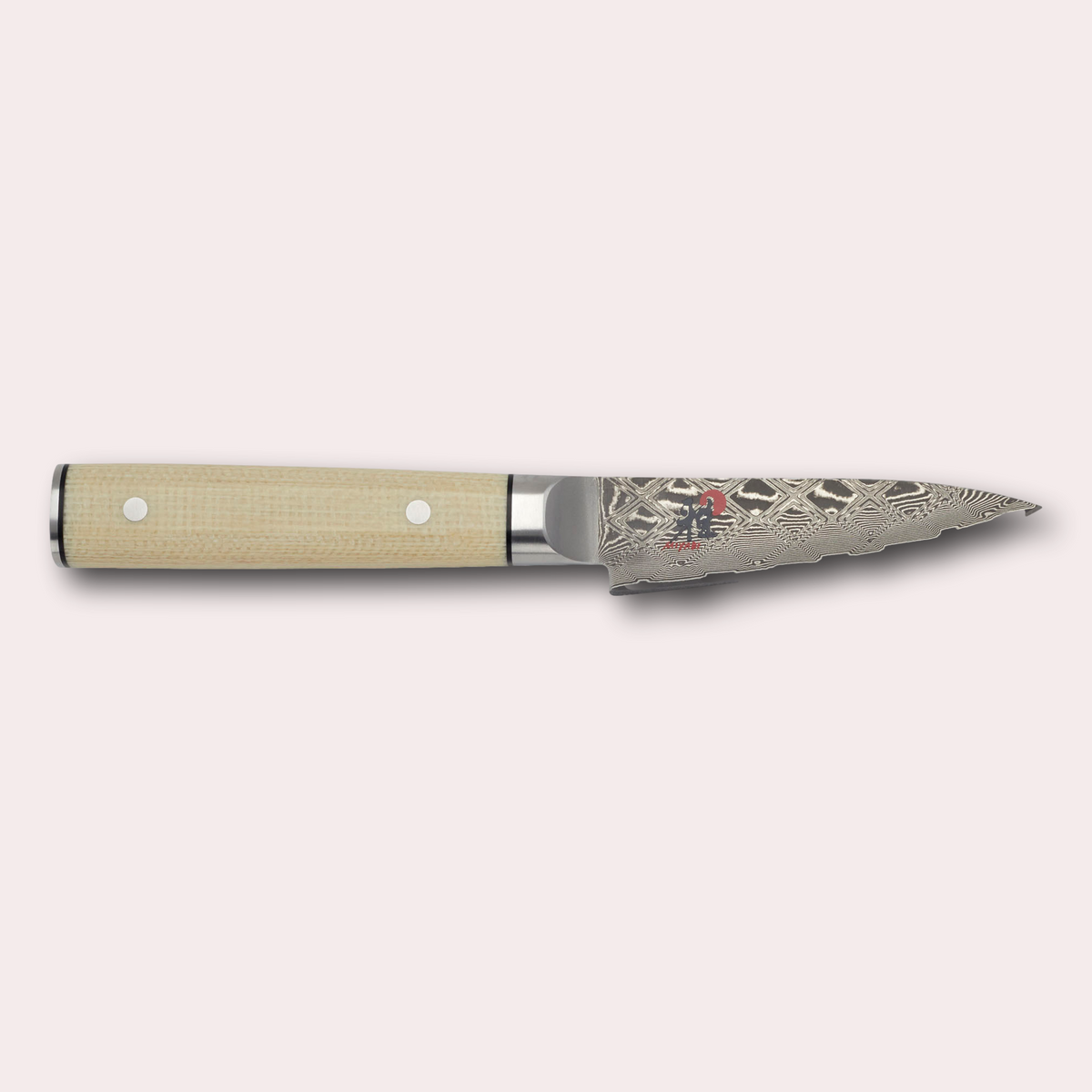 Miyabi 4500FCD Shotoh vegetable knife.  Made in Japan, stunning Damascus blade and a sculpted micarta handle. japanese-knives.co.uk