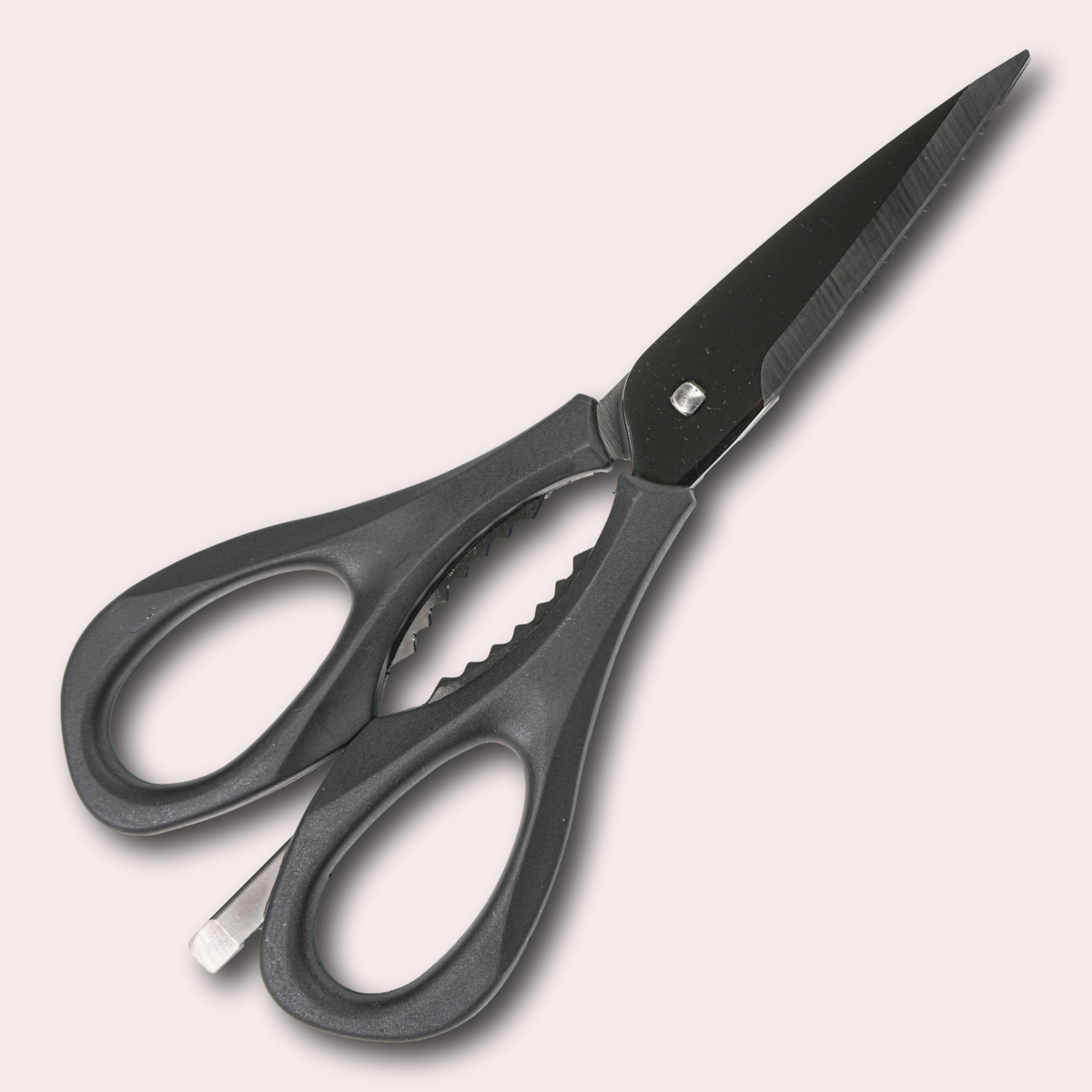 JKC Ultimate 5 in 1 scissors, in black. Titanium coated blades.