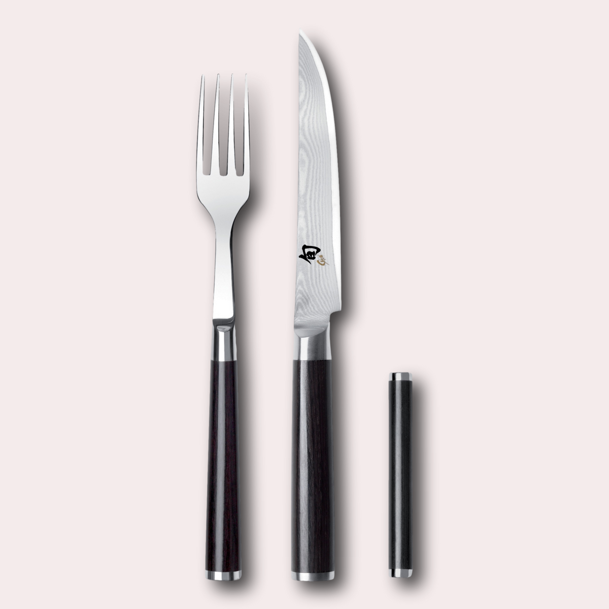 Kai Shun 2 piece knife and fork cutlery set with knife rest in presentation box