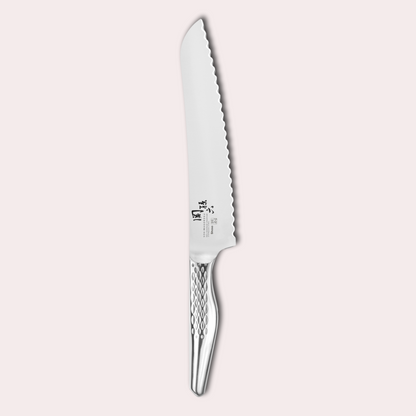 Kai Seki Magoroku Shoso Bread knife. 5CR15MoV Steel with diamond pattern handle.