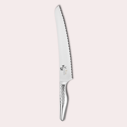 Kai Seki Magoroku Shoso Bread knife. 5CR15MoV Steel with diamond pattern handle.