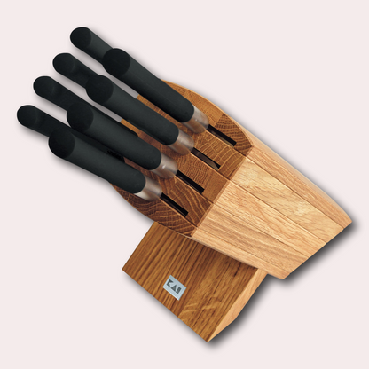 Kai oak knife block with 8 Wasabi knives