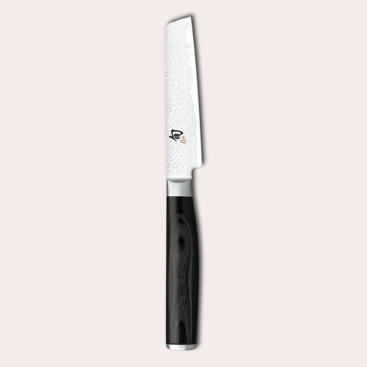 Kai Shun Premier Minamo 9cm paring Knife. 32 layer Damascus blade with black pakkawood handle.