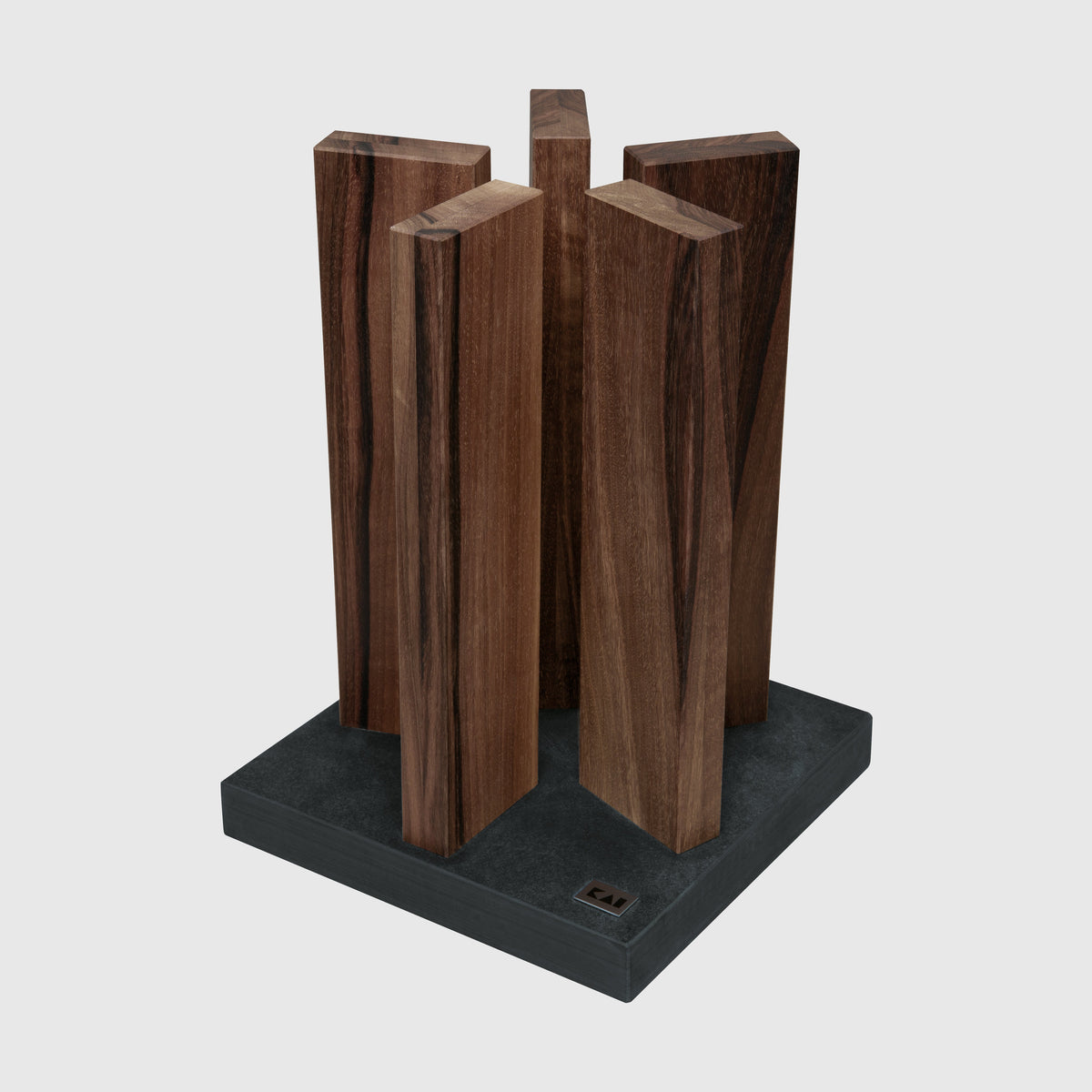 Kai Stonehenge 5 Pillar Walnut Knife Block with Granite Base