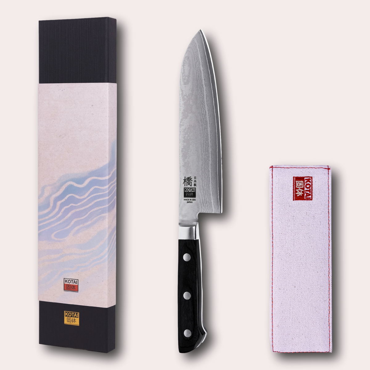 Kotai Hashi Damascus Santoku knife supplied by japanese-knives.co.uk
