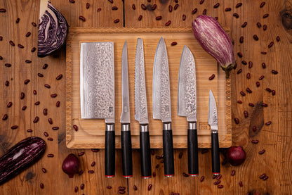 Kotai pakka Damascus full collection of knives.