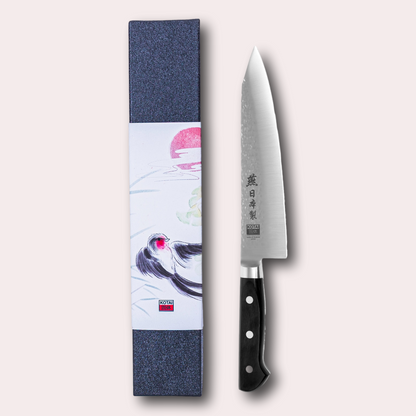 Kotai Tsubame kiritsuke knife with damascus blade and ergonomic handle