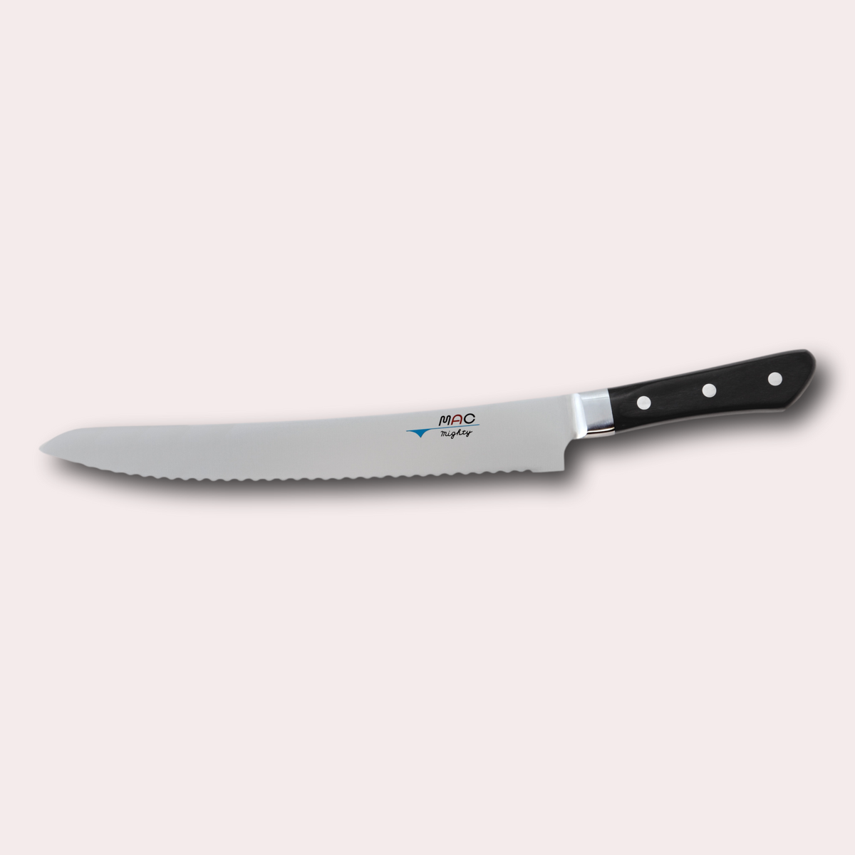 MAC Pro 27cm bread knife.  High performance serrated bread knife, with elevated handle for ease of use, supplied by japanese-knives.co.uk