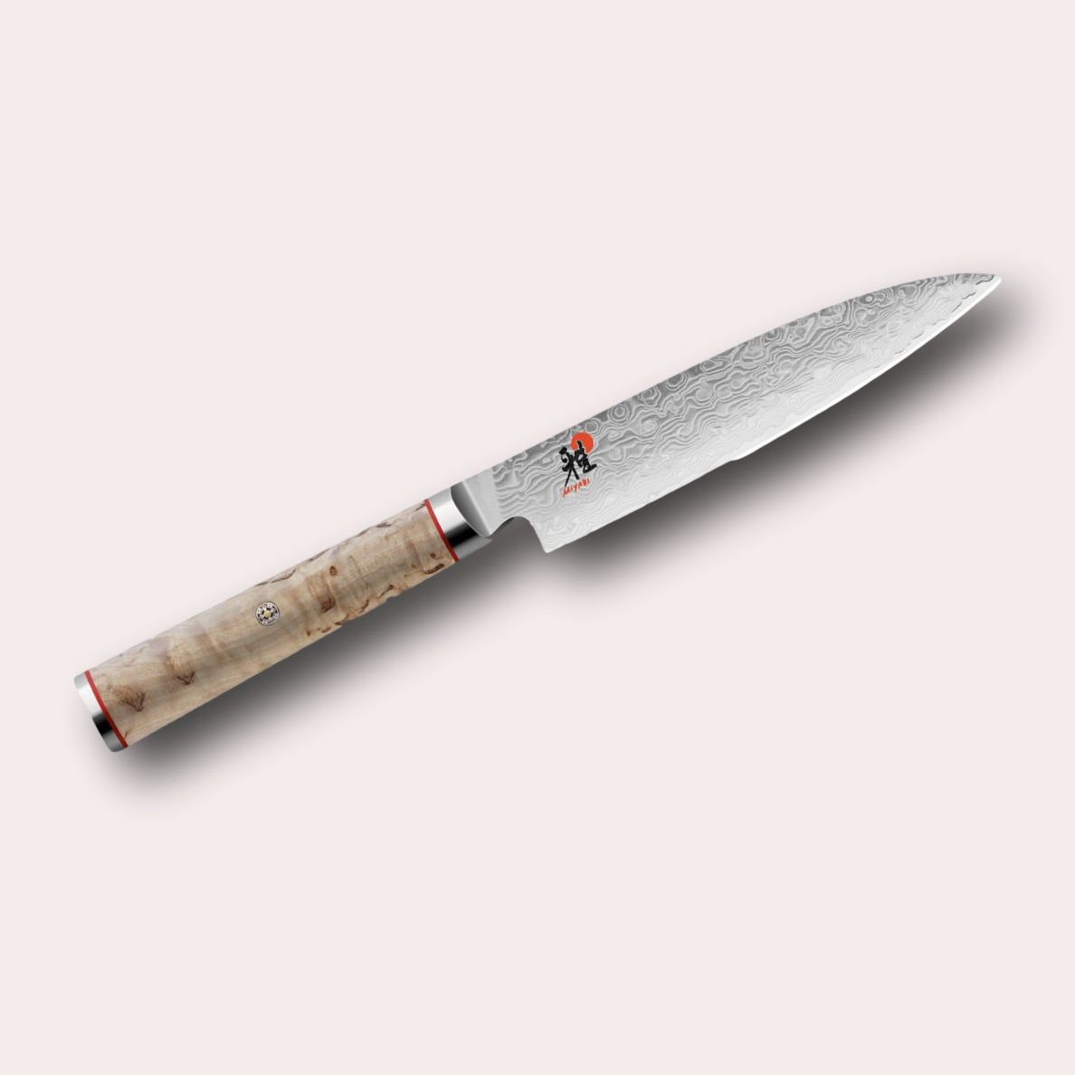 Miyabi 5000MCD Chutoh Utility Knife. Premium, ultra high-quality 101 layer Damascus blade, with Masur Birch Handle, and decorative through-pins. japanese-knives.co.uk