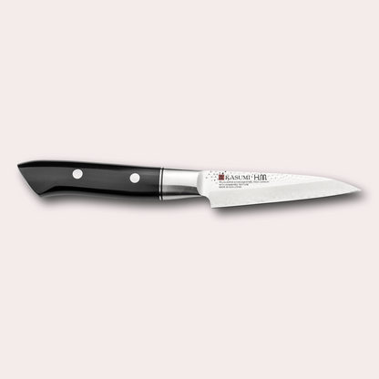 Kasumi HM Hammered range.  Paring knife with3 ply blade, hammered finish. Sculpted POM handle.