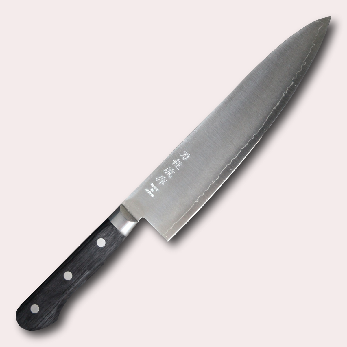 Suncraft Pateru Warikoma Gyuto Knife, AUS10 steel 3ply blade with stabilises lack pakkawood handle.