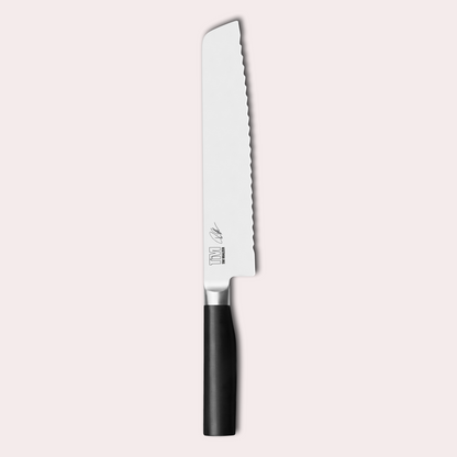 Tim Malzer designed Kai Kamagata bread knife.  4116 steel blade and POM handles.  japanese-knives.co.uk