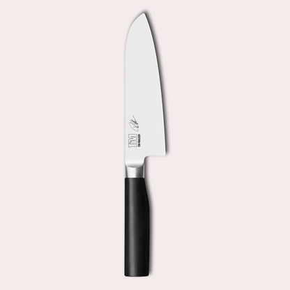 Tim Malzer designed Kai Kamagata Santoku knife.  4116 steel blade and POM handles.  japanese-knives.co.uk