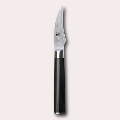 KAI Shun 6.5cm Peeling Knife , damascus blade with razor sharp edge and black pakkawood handle. 