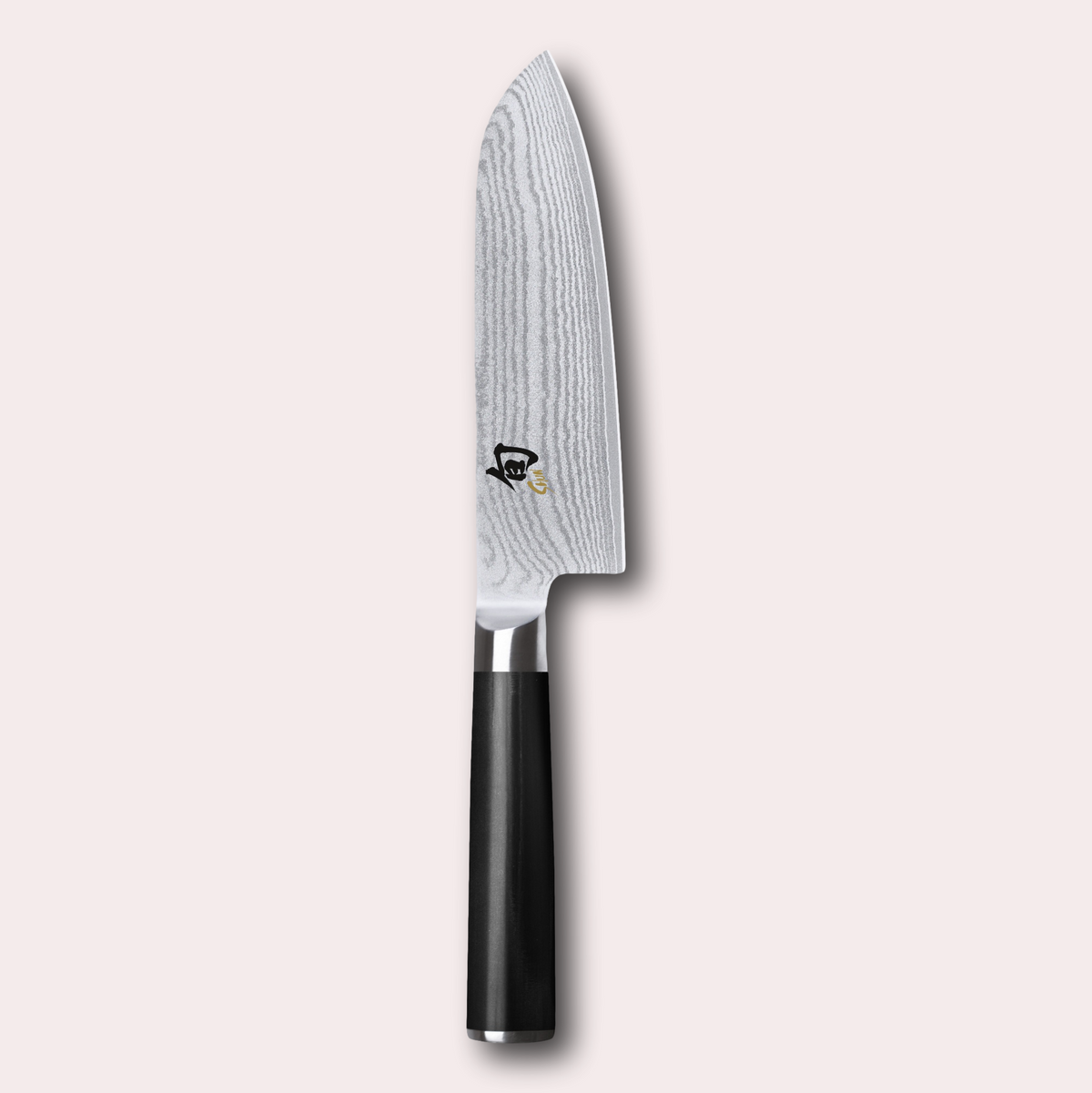 KAI Shun 14cm santoku Knife , damascus blade with razor sharp edge and black pakkawood handle. 