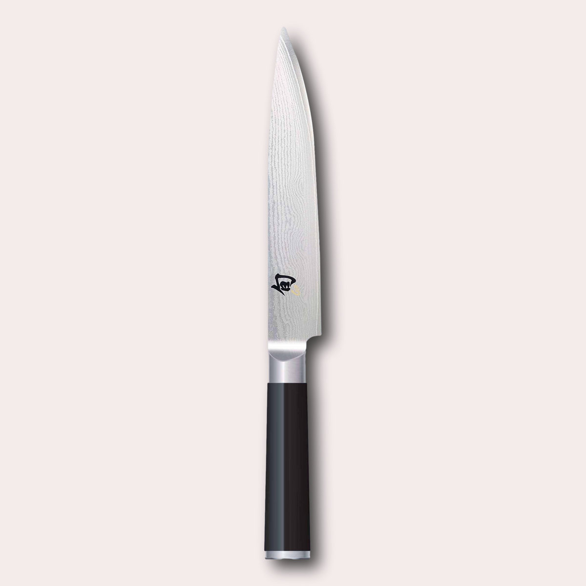 KAI Shun 18cm slicing Knife , damascus blade with razor sharp edge and black pakkawood handle. 