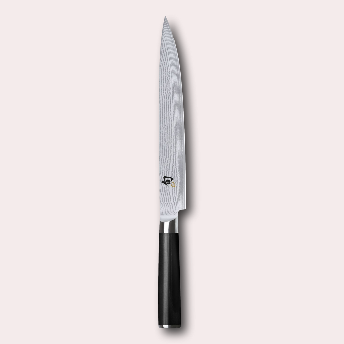 KAI Shun 23cm Slicing Knife , damascus blade with razor sharp edge and black pakkawood handle. 